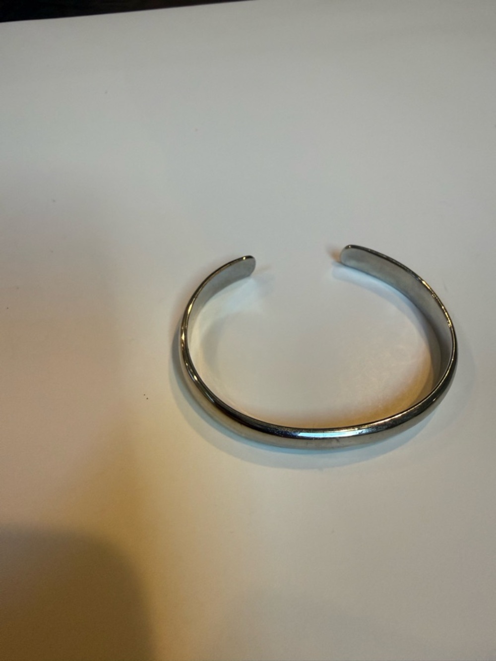 Polished Silver Open Cuff Bracelet for Women